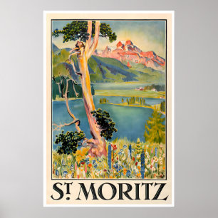 Impresión artística de St. Moritz Suiza Hogar suiz