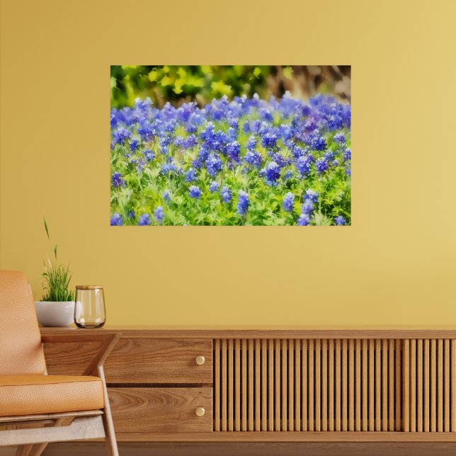 Impresión artística de Texas Bluebonnets en estilo (Salón 2)