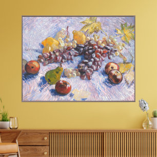 Impresión artística de uvas y manzanas de Van Gogh