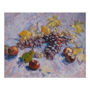 Impresión artística de uvas y manzanas de Van Gogh