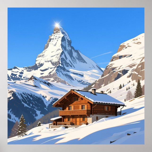 Impresión artística de Zermatt Suiza Alpes (Frente)