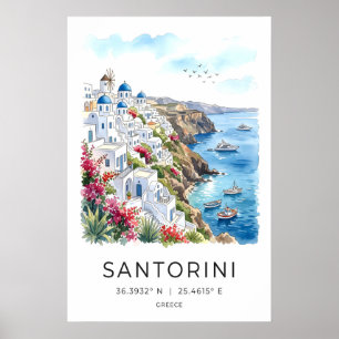 Impresión artística del acantilado de Santorini Vi