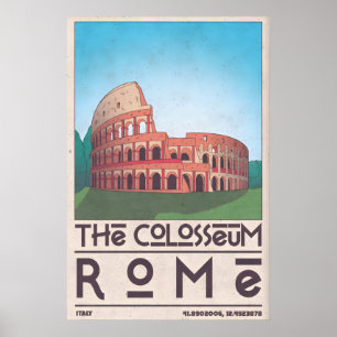 Impresión artística del Coliseo de Roma, cartel vi