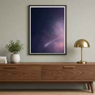 Impresión artística del cometa de la nebulosa rosa