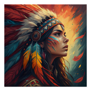 Impresión artística del espíritu tribal colorido