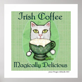 Impresión artística del gato del café irlandés St.