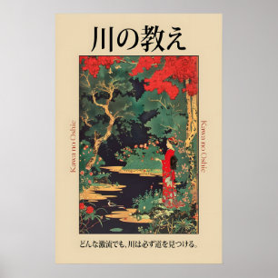 Impresión artística del paisaje fluvial japonés co