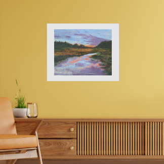 Impresión artística del paisaje fluvial pastel