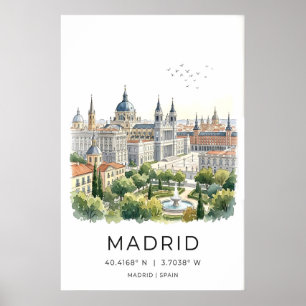 Impresión artística del paisaje urbano de Madrid,