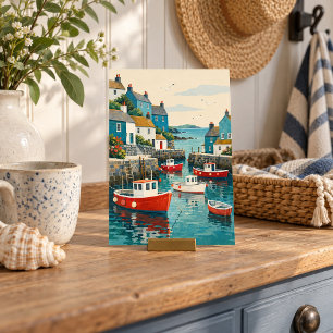 Impresión artística del puerto de pequeñas barcas