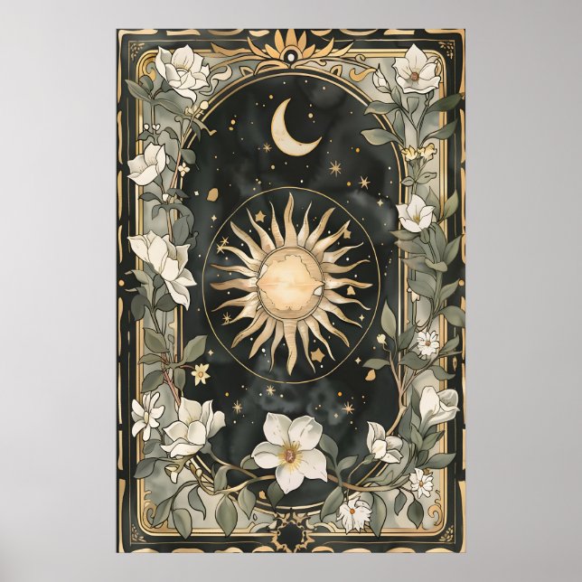 Impresión artística del sol y la luna celestiales  (Frente)
