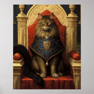 Impresión artística del trono del noble gato Maine