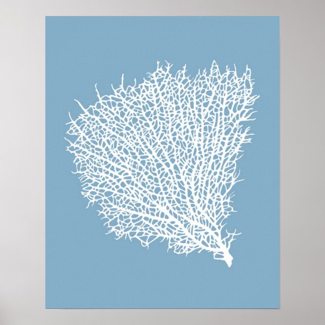 Impresión artística del ventilador de coral blanco (Frente)