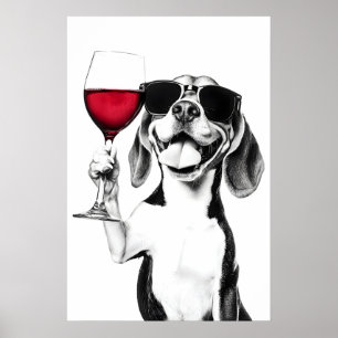 Impresión artística divertida de cocina de perro B