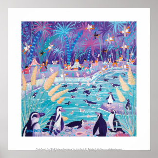 Impresión artística: Fiesta púrpura pingüino