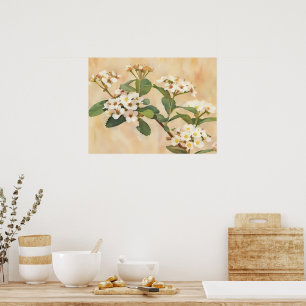 Impresión artística floral de flores de árbol