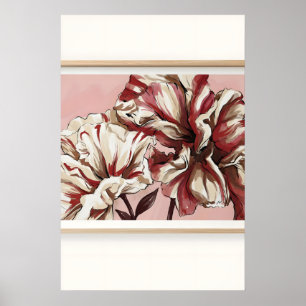 Impresión artística floral elegante, flores sobred