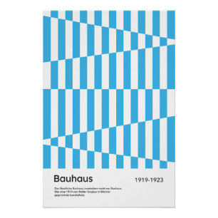 Impresión artística geométrica de franja azul Bauh