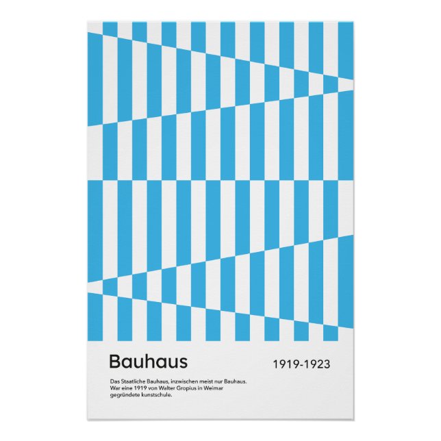Impresión artística geométrica de franja azul Bauh (Anverso)