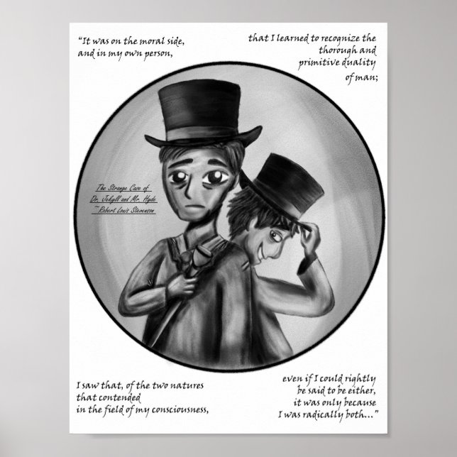 Impresión artística gótica de Dr. Jekyll y Mr. Hyd (Frente)