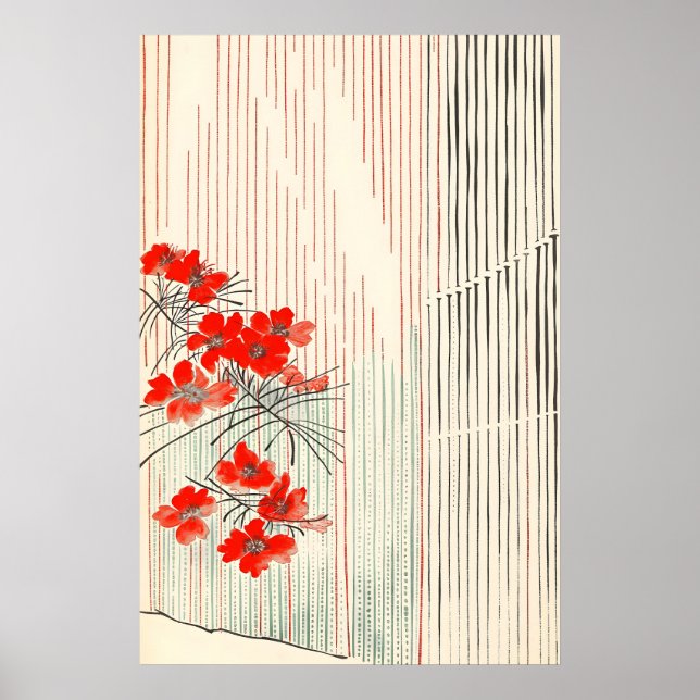 Impresión artística japonesa minimalista de flor r (Frente)