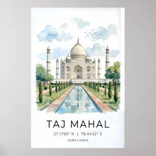 Impresión artística majestuosa del Taj Mahal en ac
