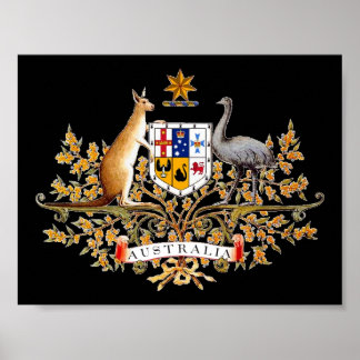 Impresión australiana sobre el escudo de armas