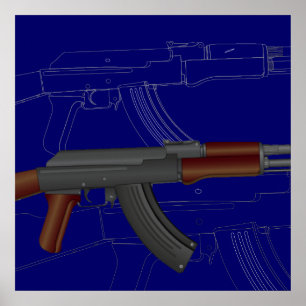 Impresión azul AK47
