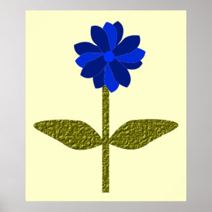 Impresión azul de margarita