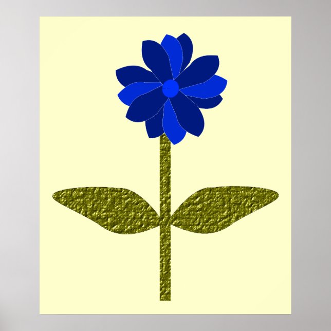 Impresión azul de margarita (Frente)