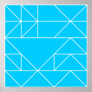 Impresión azul del cuadrado del modelo de los