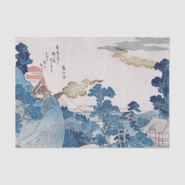 IMPRESIÓN AZUL Y BLANCA DE PAPEL DE TEJIDO JAPONÉS (Anverso)