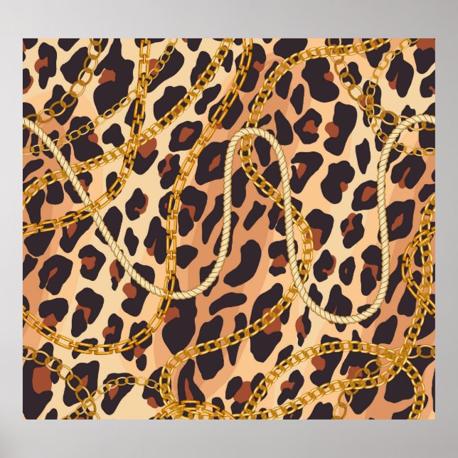 Impresión barroca de animales, diseño de cadena (Frente)