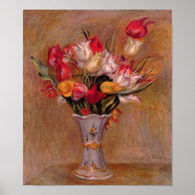 Impresión Bella Artes de tulipanes rojos de renoir (Frente)