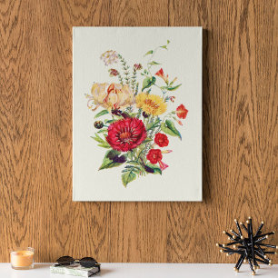 Impresión botánica de acuarela antigua