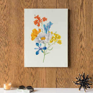 Impresión botánica de acuarela antigua