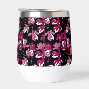 Impresión botánica de magnolia rosa