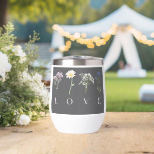 Impresión botánica floral de AMOR romántico