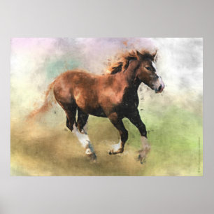 Impresión bretona del potro del caballo de
