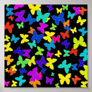 Impresión brillante del poster de la mariposa