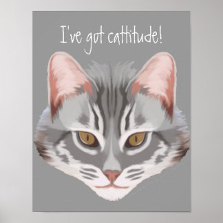 Impresión Cattitude (con texto)