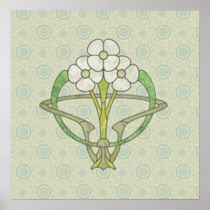 Impresión céltica del poster del diseño floral 2