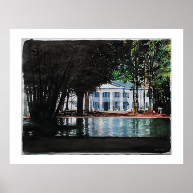 Impresión colonial sobre la casa, papel Poster (ma (Frente)