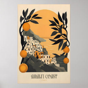 Impresión Colorida de la Costa de Amalfi Vintage I