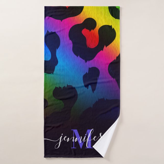 Impresión colorida de leopardo (Toalla de baño)