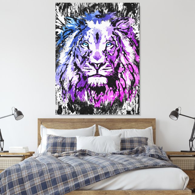 Impresión colorida de lona de león | Impresión de  (Insitu(Dormitorio))