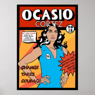 Impresión cómica Alexandria Ocasio Cortez