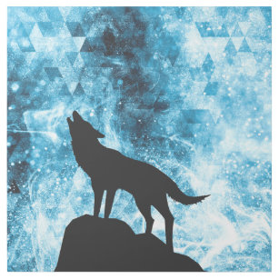 Impresión Con Bastidor Howling Wolf Winter humo azul de nieve Resumen