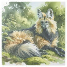 Maned Wolf in Watercolor AREF460 - Watercolor