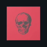 Impresión Con Bastidor Skull Red Pop Art<br><div class="desc">Pintura de arte digital de cráneo con estilo de arte pop</div>